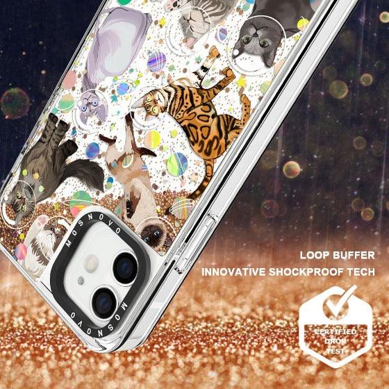 Space Cat Glitter Phone Case - iPhone 12 Case - MOSNOVO