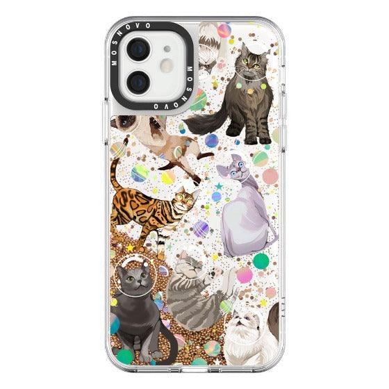 Space Cat Glitter Phone Case - iPhone 12 Mini Case - MOSNOVO