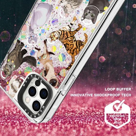 Space Cat Glitter Phone Case - iPhone 12 Pro Max Case - MOSNOVO