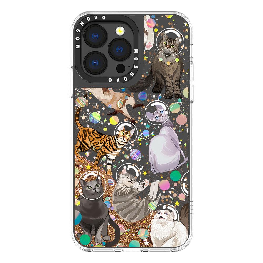 Space Cat Glitter Phone Case - iPhone 13 Pro Case - MOSNOVO