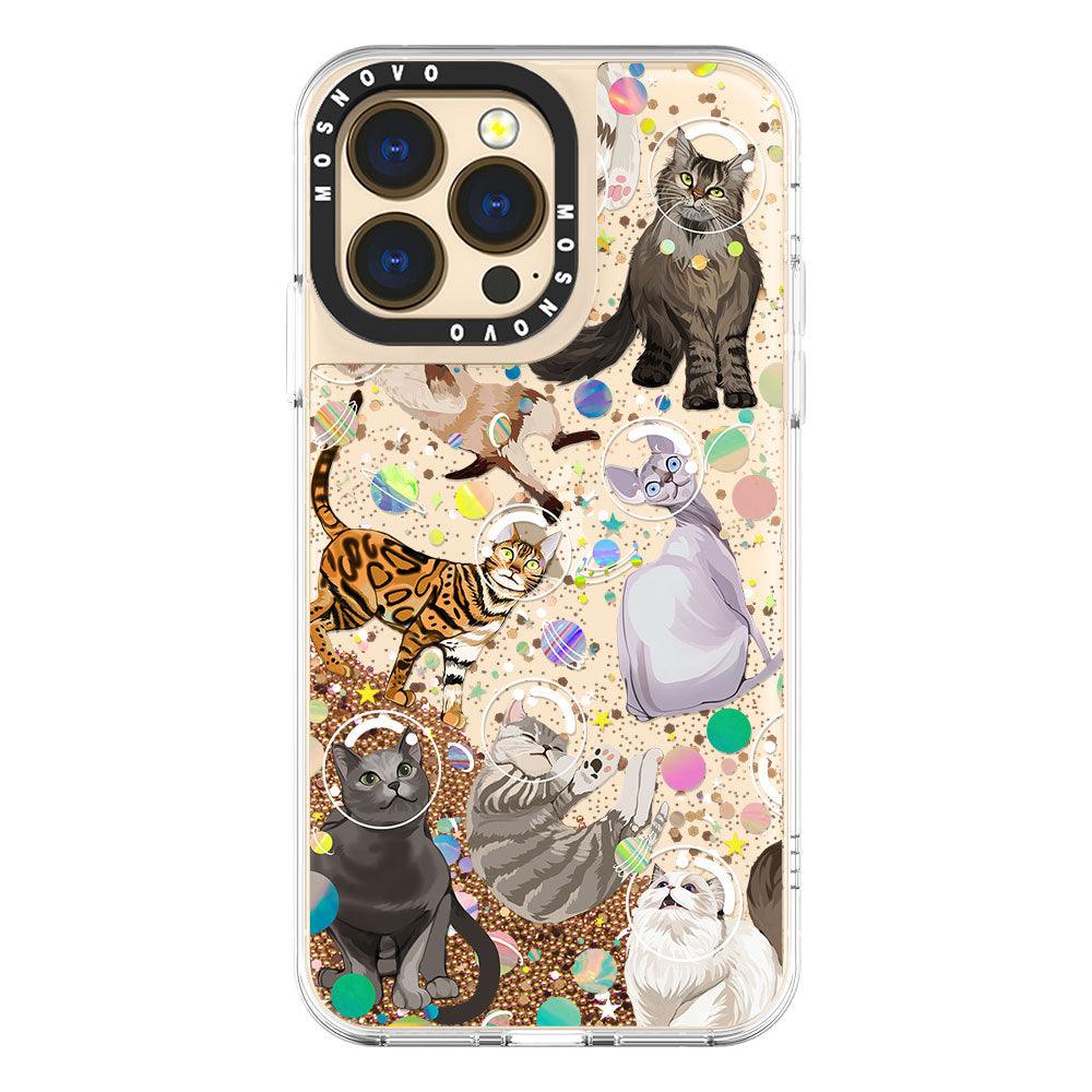 Space Cat Glitter Phone Case - iPhone 13 Pro Case - MOSNOVO