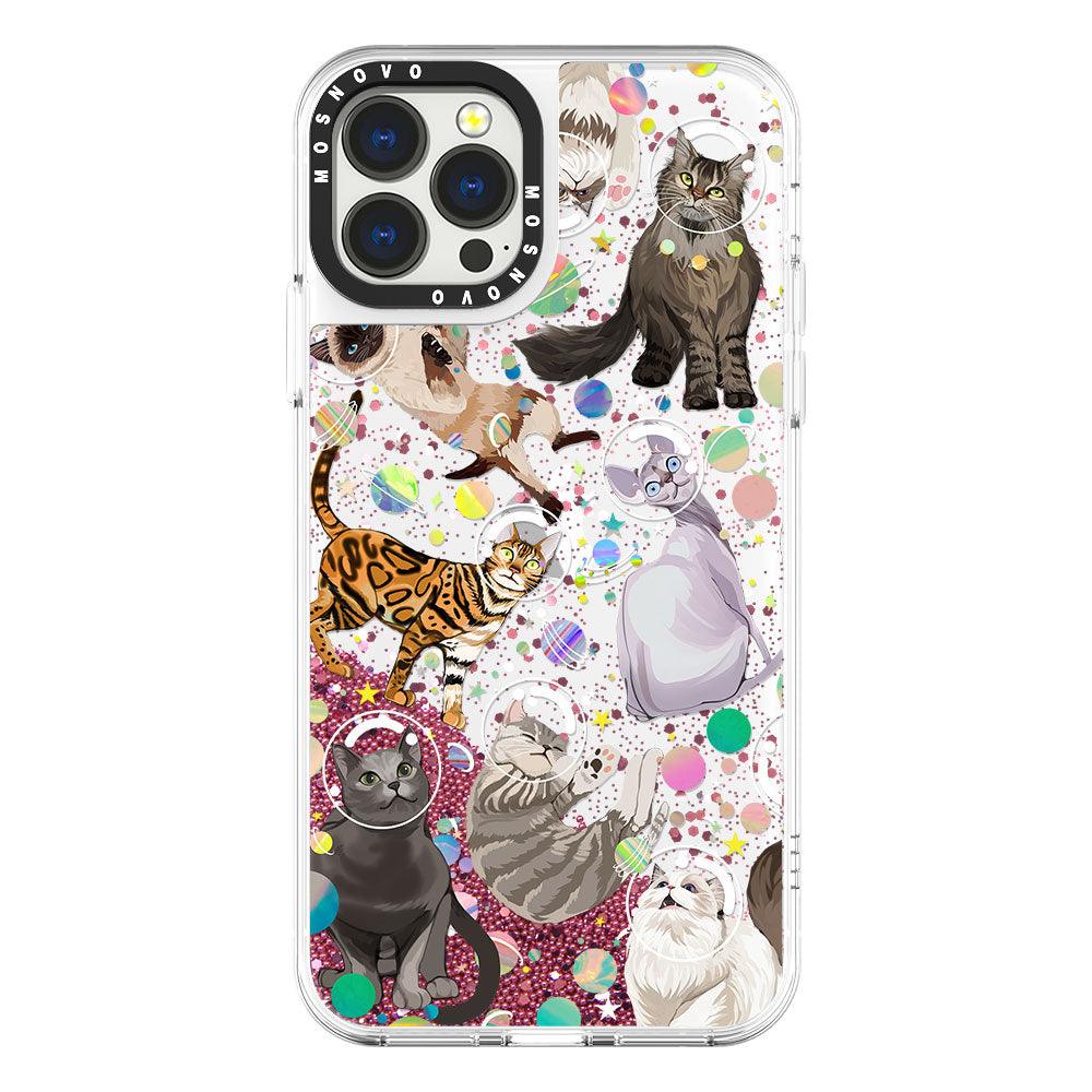 Space Cat Glitter Phone Case - iPhone 13 Pro Max Case - MOSNOVO