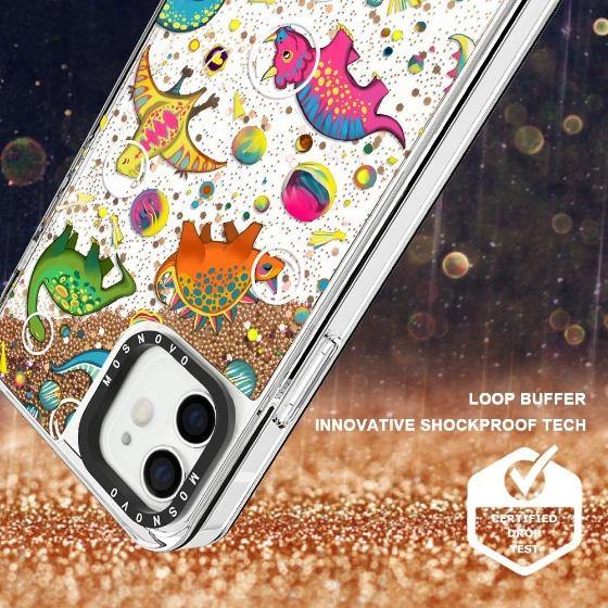 Space Dinosaur Glitter Phone Case - iPhone 12 Case - MOSNOVO