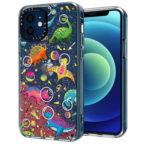 Space Dinosaur Glitter Phone Case - iPhone 12 Case - MOSNOVO
