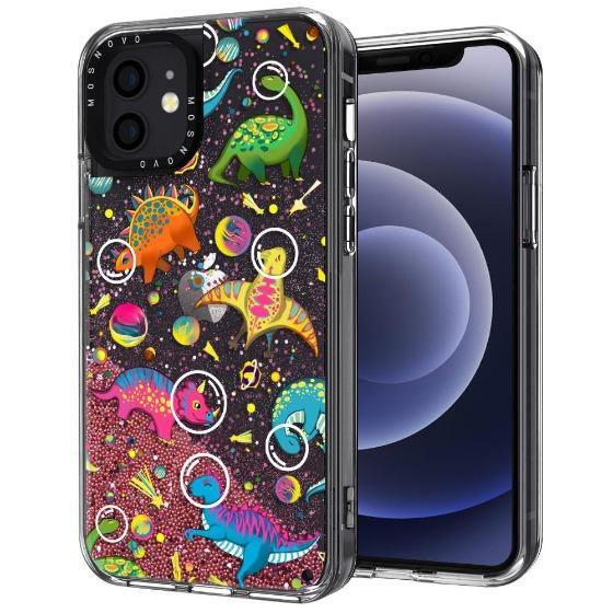 Space Dinosaur Glitter Phone Case - iPhone 12 Mini Case - MOSNOVO