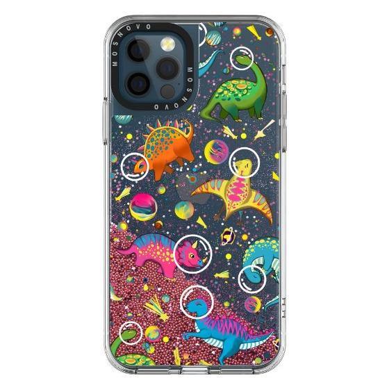 Space Dinosaur Glitter Phone Case - iPhone 12 Pro Case - MOSNOVO