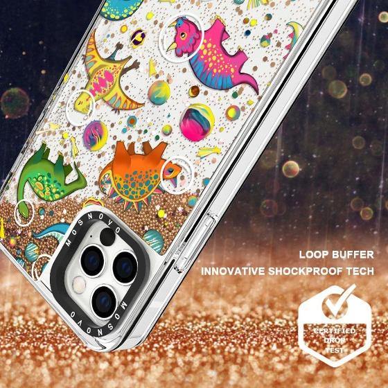 Space Dinosaur Glitter Phone Case - iPhone 12 Pro Max Case - MOSNOVO