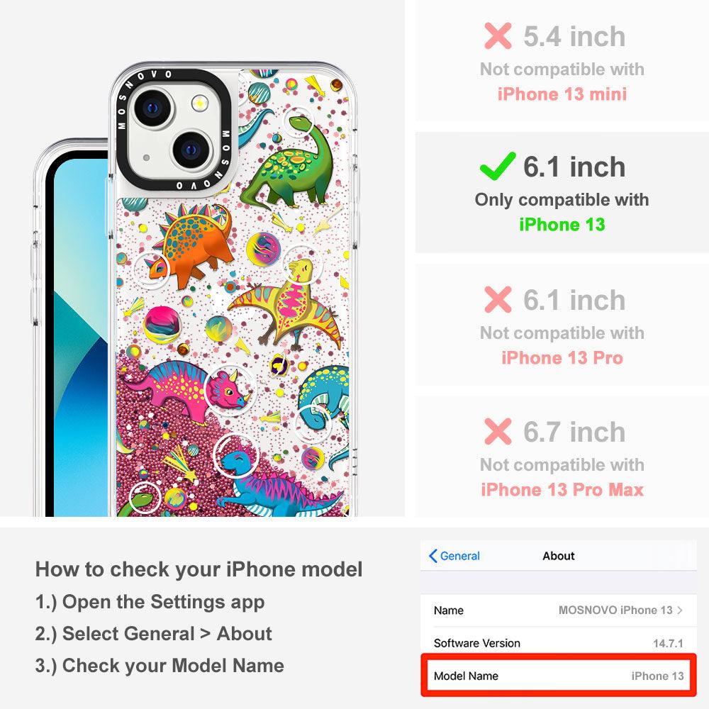 Space Dinosaur Glitter Phone Case - iPhone 13 Case - MOSNOVO