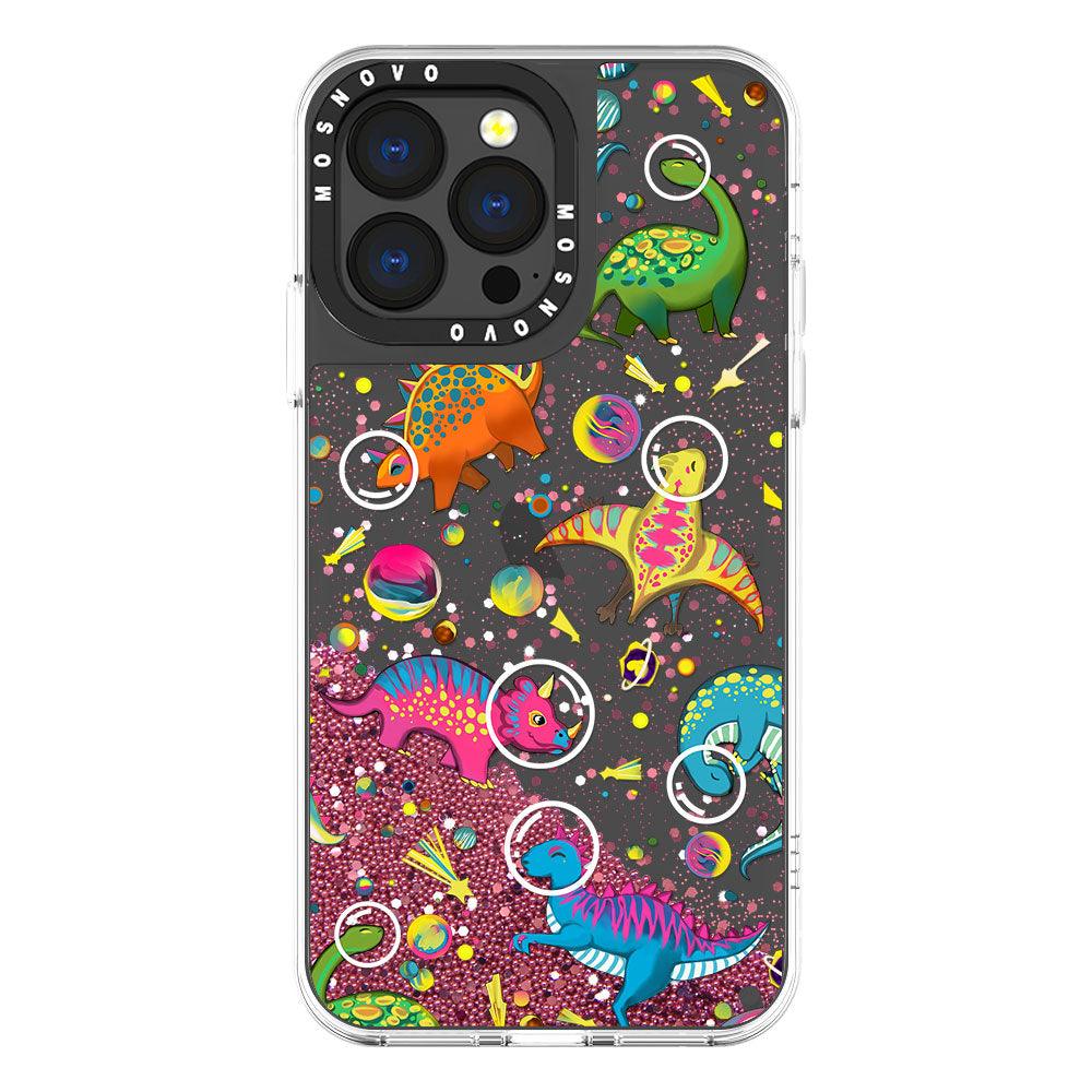 Space Dinosaur Glitter Phone Case - iPhone 13 Pro Case - MOSNOVO