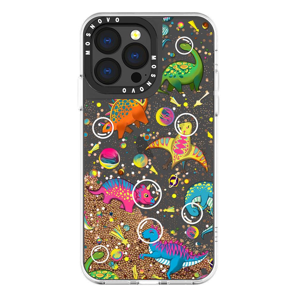 Space Dinosaur Glitter Phone Case - iPhone 13 Pro Case - MOSNOVO