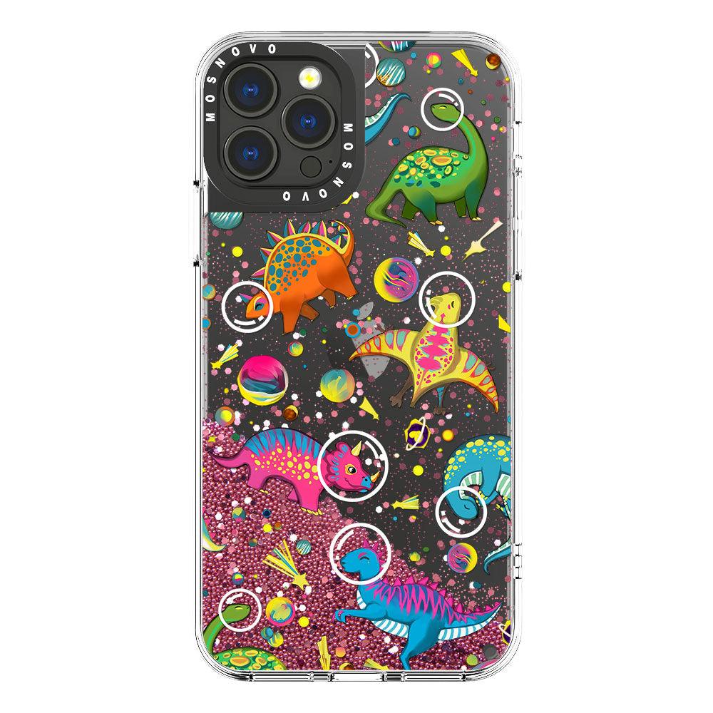 Space Dinosaur Glitter Phone Case - iPhone 13 Pro Max Case - MOSNOVO