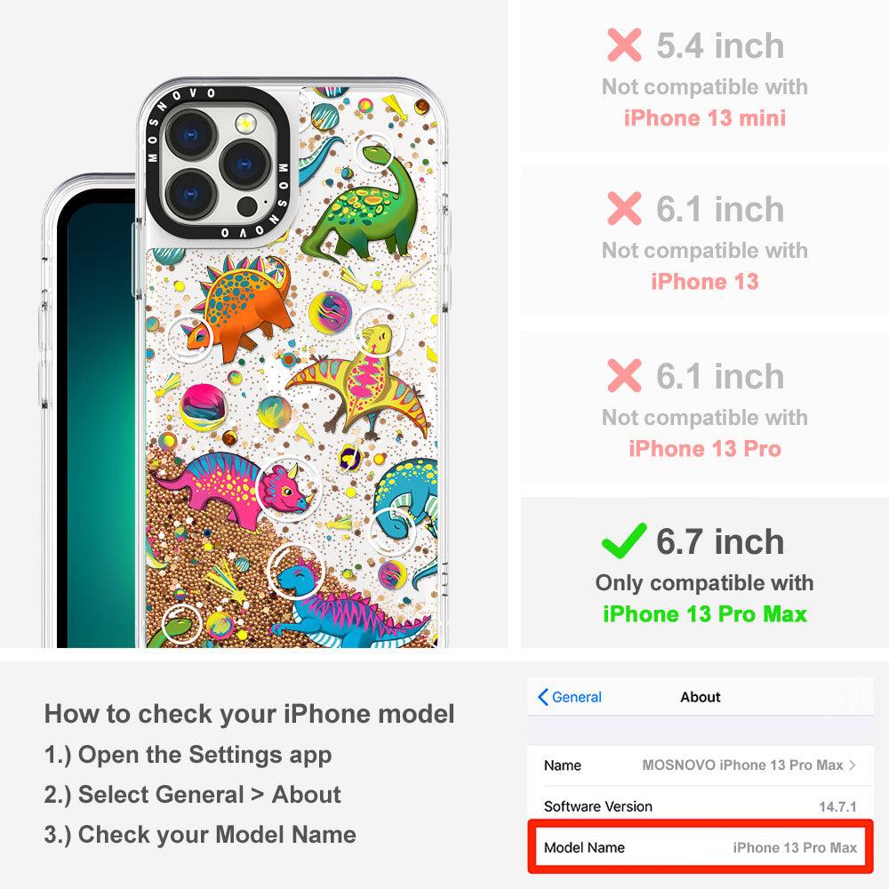 Space Dinosaur Glitter Phone Case - iPhone 13 Pro Max Case - MOSNOVO