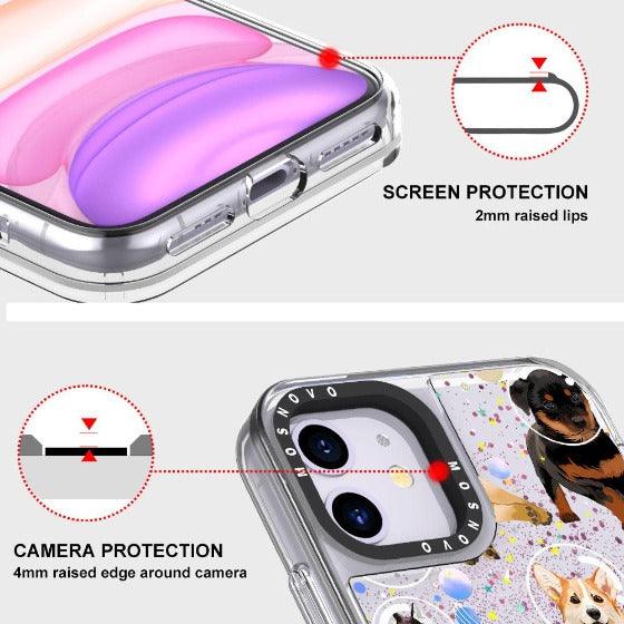 Space Dog Glitter Phone Case - iPhone 11 Case - MOSNOVO