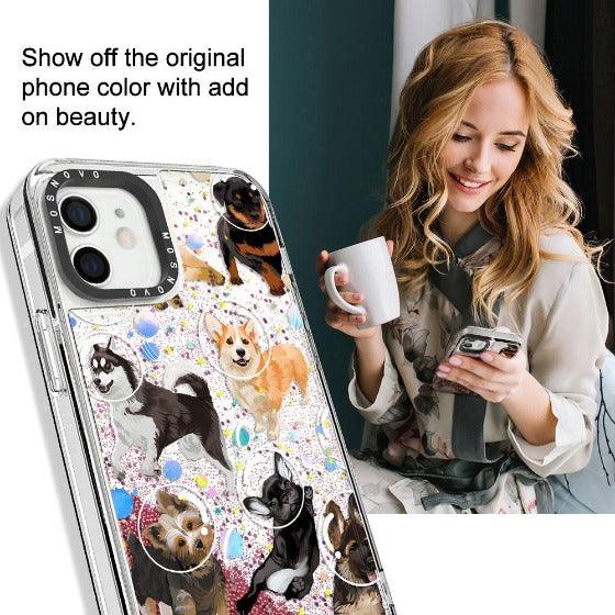 Space Dog Glitter Phone Case - iPhone 12 Case - MOSNOVO