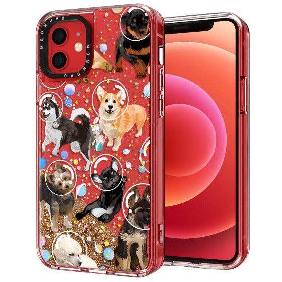 Space Dog Glitter Phone Case - iPhone 12 Case - MOSNOVO