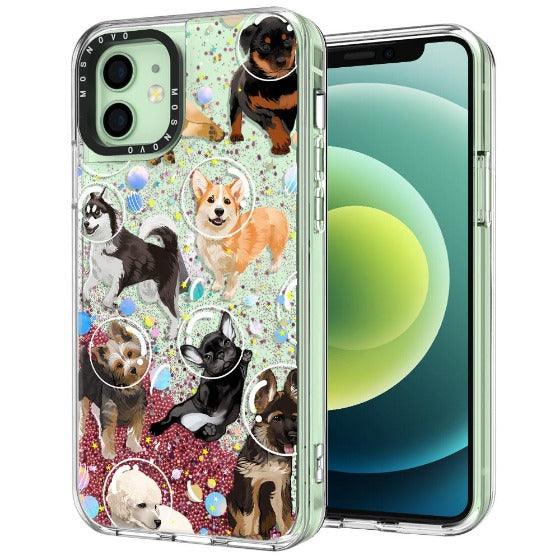 Space Dog Glitter Phone Case - iPhone 12 Mini Case - MOSNOVO