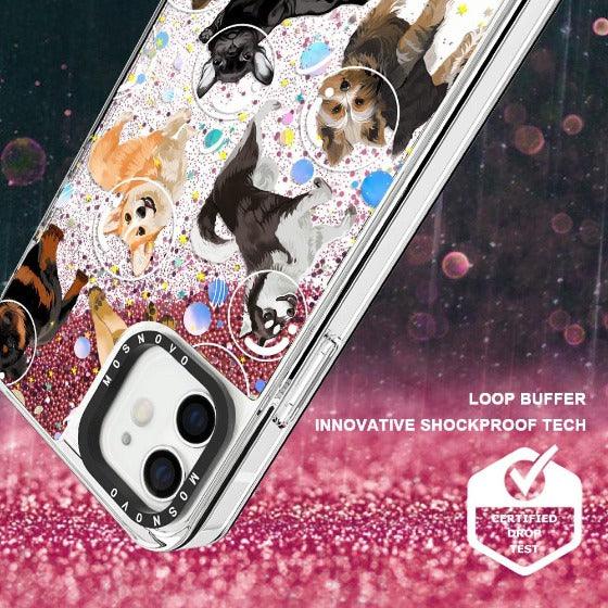 Space Dog Glitter Phone Case - iPhone 12 Mini Case - MOSNOVO