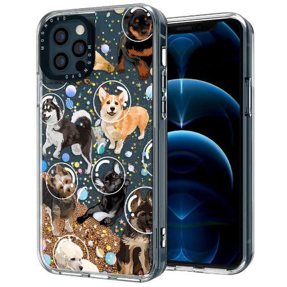 Space Dog Glitter Phone Case - iPhone 12 Pro Case - MOSNOVO
