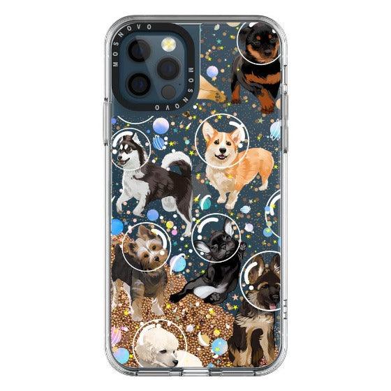 Space Dog Glitter Phone Case - iPhone 12 Pro Max Case - MOSNOVO