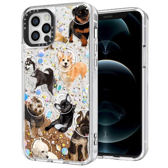 Space Dog Glitter Phone Case - iPhone 12 Pro Max Case - MOSNOVO