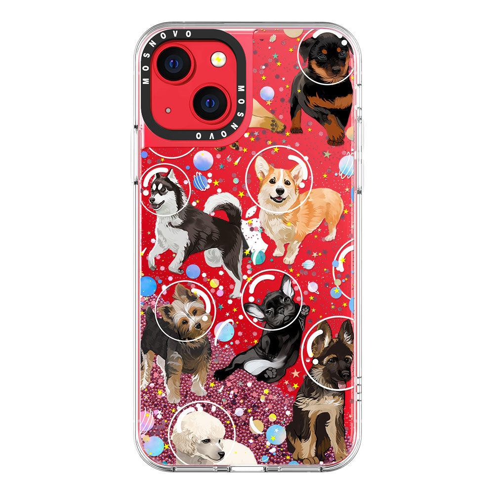 Space Dog Glitter Phone Case - iPhone 13 Case - MOSNOVO