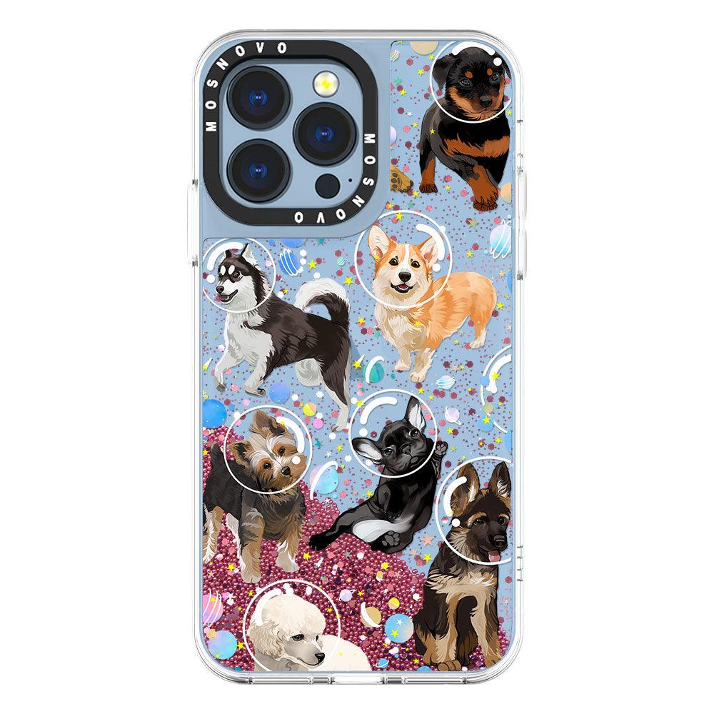 Space Dog Glitter Phone Case - iPhone 13 Pro Case - MOSNOVO