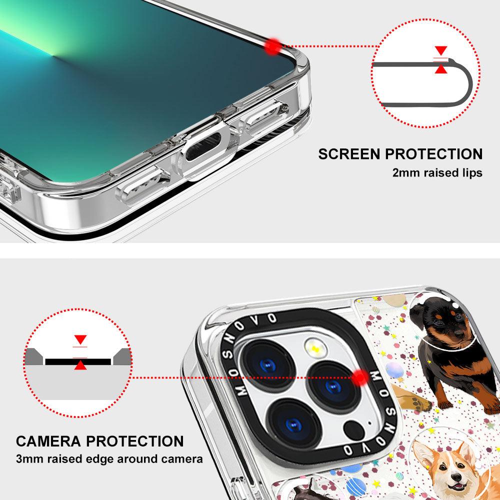 Space Dog Glitter Phone Case - iPhone 13 Pro Case - MOSNOVO