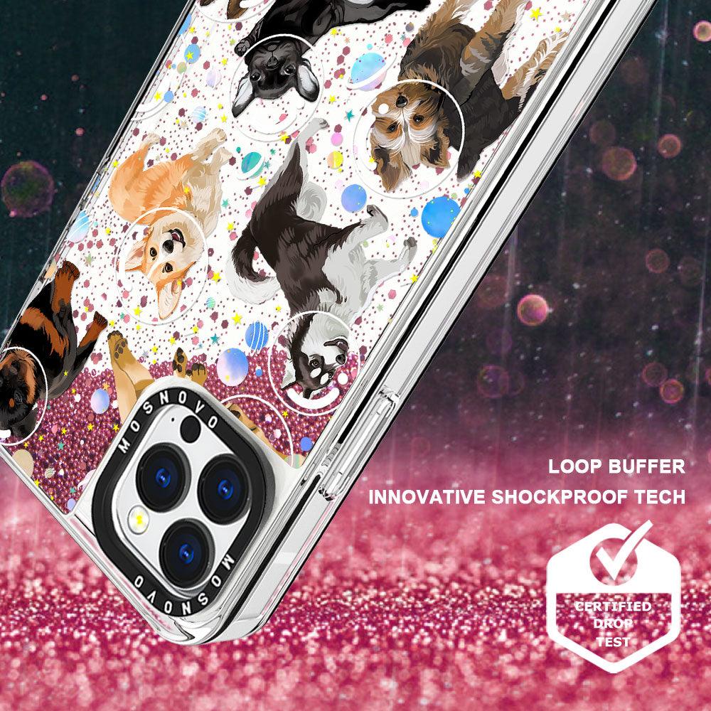 Space Dog Glitter Phone Case - iPhone 13 Pro Max Case - MOSNOVO