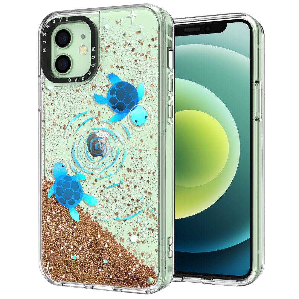 Space Turtle Glitter Phone Case - iPhone 12 Case - MOSNOVO