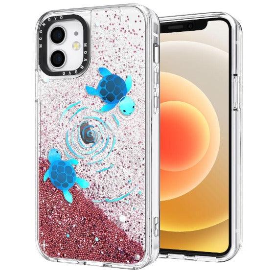 Space Turtle Glitter Phone Case - iPhone 12 Mini Case - MOSNOVO