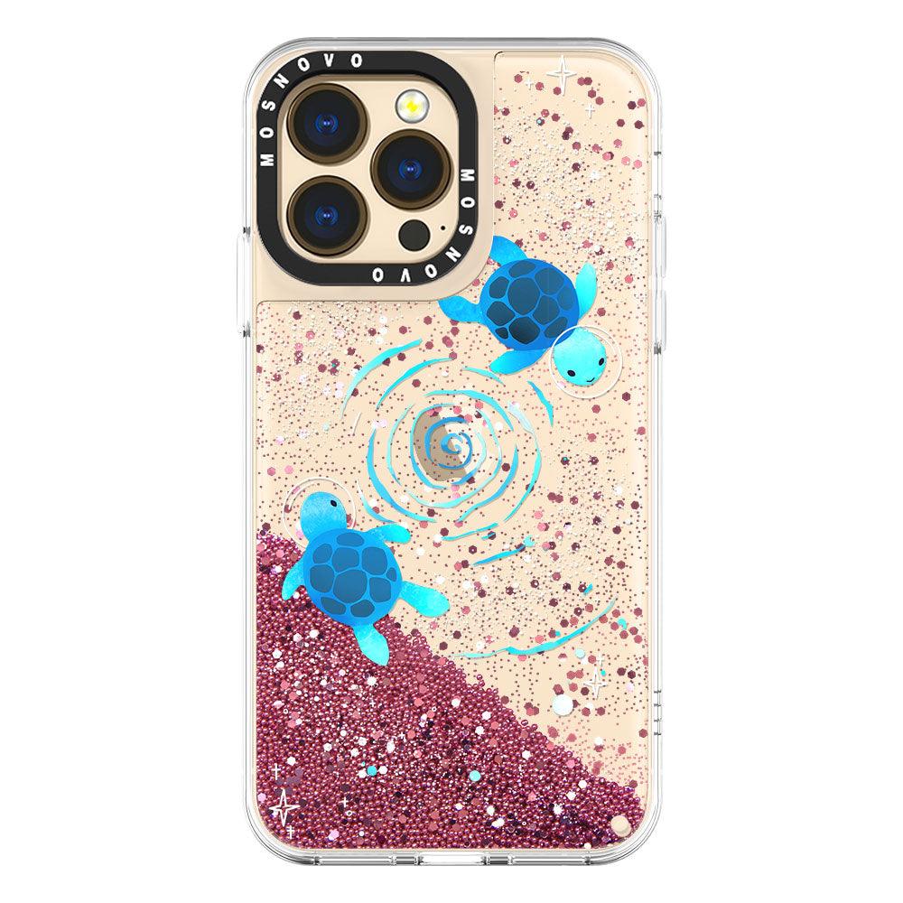 Space Turtle Glitter Phone Case - iPhone 13 Pro Case - MOSNOVO