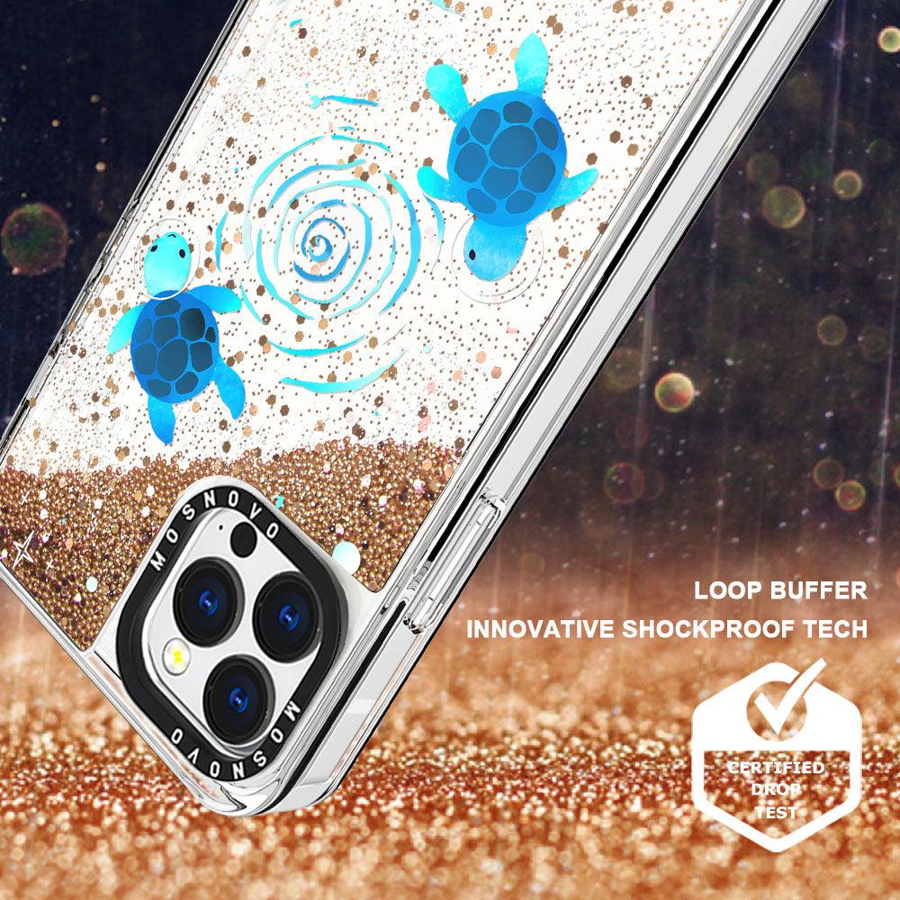 Space Turtle Glitter Phone Case - iPhone 13 Pro Case - MOSNOVO
