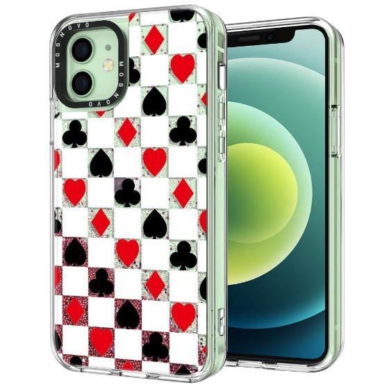 Spades Hearts Diamond Glitter Phone Case - iPhone 12 Mini Case - MOSNOVO