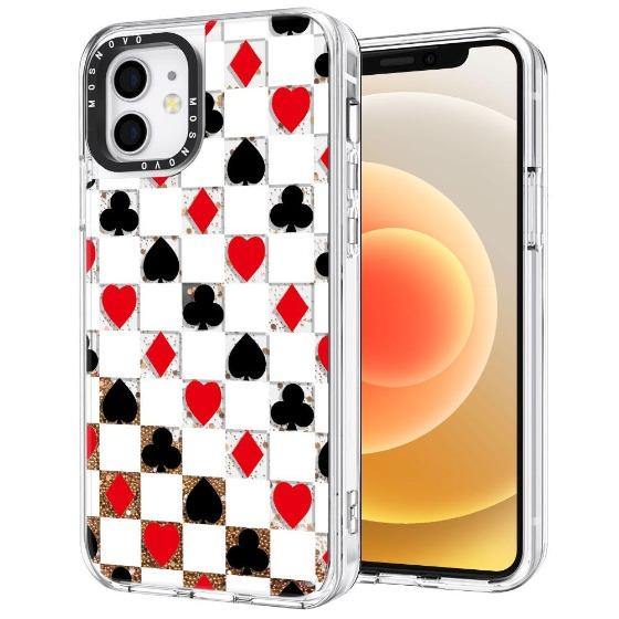 Spades Hearts Diamond Glitter Phone Case - iPhone 12 Mini Case - MOSNOVO