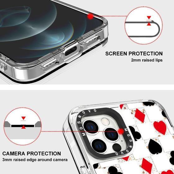 Spades Hearts Diamond Glitter Phone Case - iPhone 12 Pro Max Case - MOSNOVO