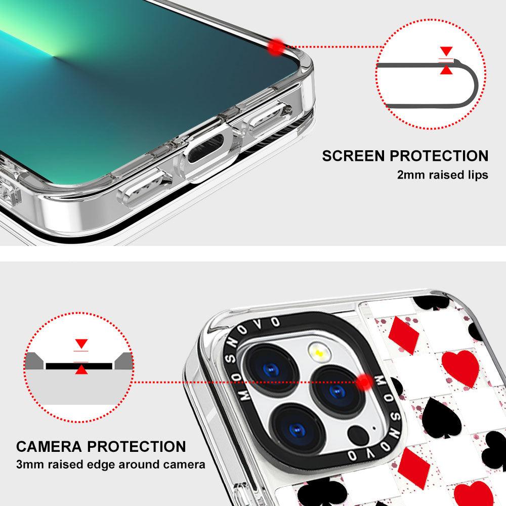 Spades Hearts Diamond Glitter Phone Case - iPhone 13 Pro Case - MOSNOVO