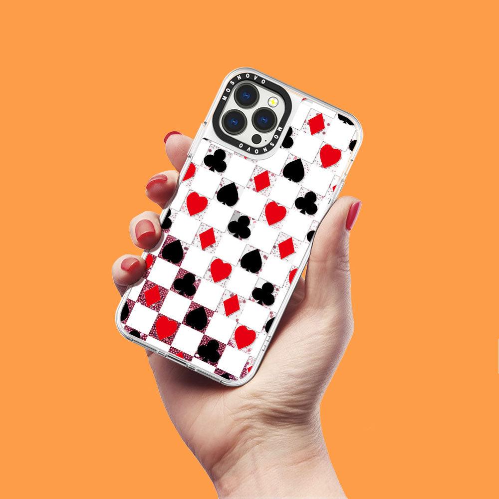 Spades Hearts Diamond Glitter Phone Case - iPhone 13 Pro Max Case - MOSNOVO