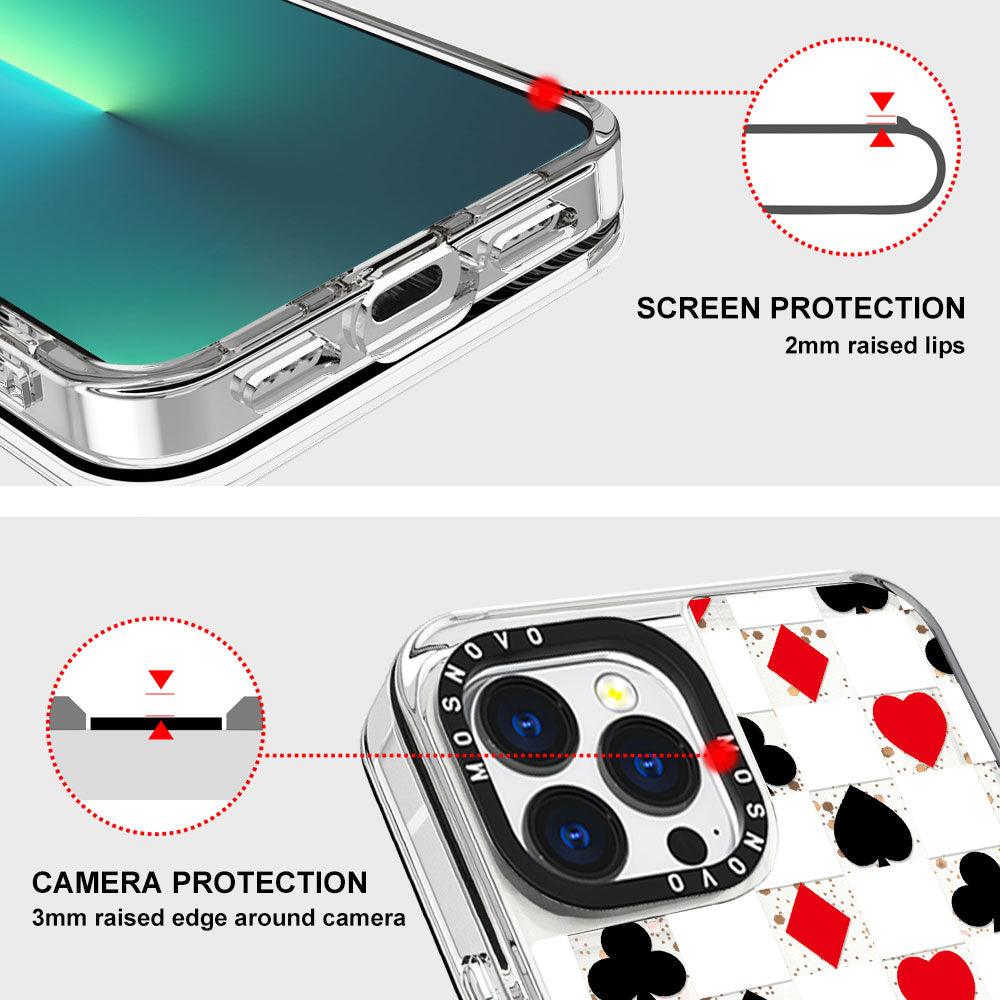 Spades Hearts Diamond Glitter Phone Case - iPhone 13 Pro Max Case - MOSNOVO