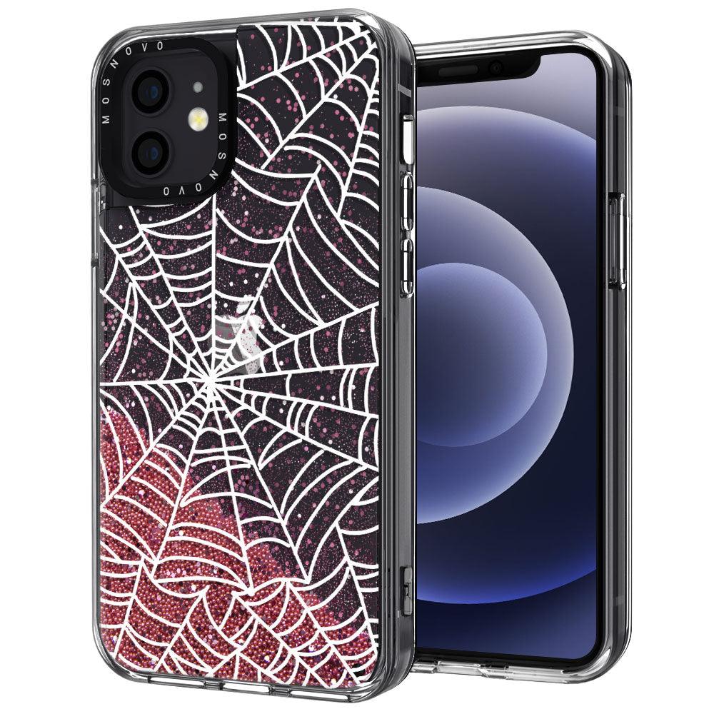 Spider Web Glitter Phone Case - iPhone 12 Mini Case - MOSNOVO
