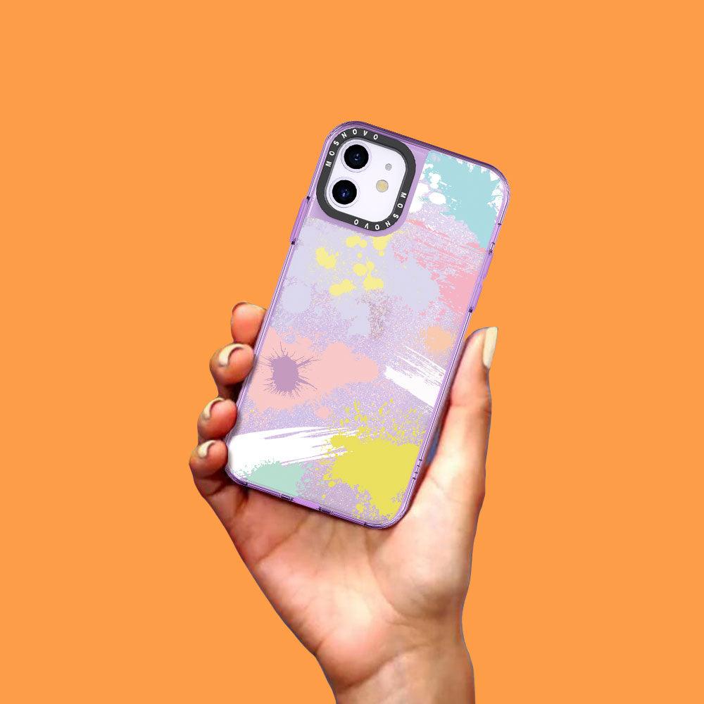 Splash Of Paint Glitter Phone Case - iPhone 11 Case - MOSNOVO