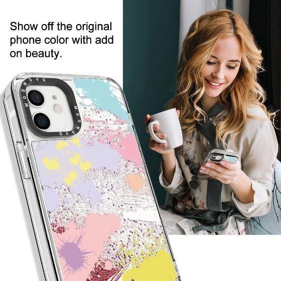 Splash Of Paint Glitter Phone Case - iPhone 12 Mini Case - MOSNOVO
