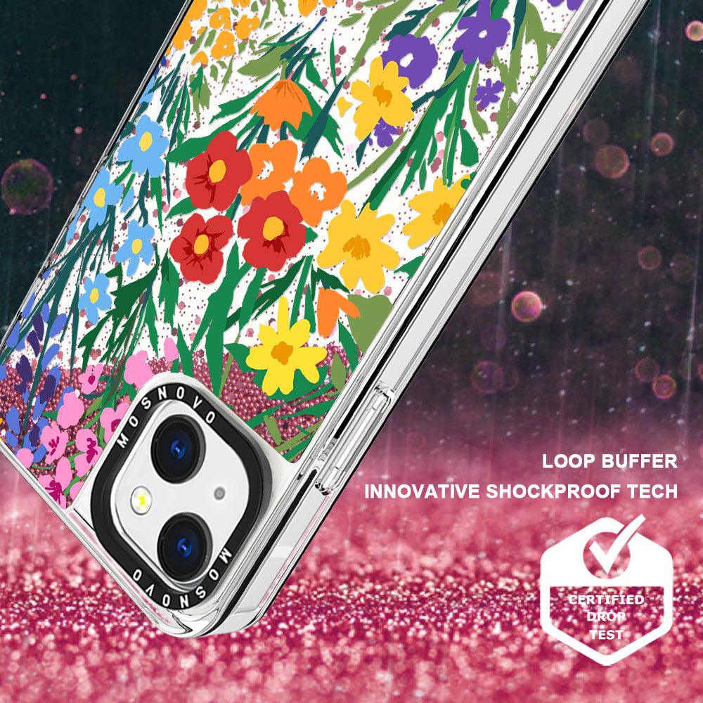 Spring Botanical Flower Floral Glitter Phone Case - iPhone 13 Case - MOSNOVO
