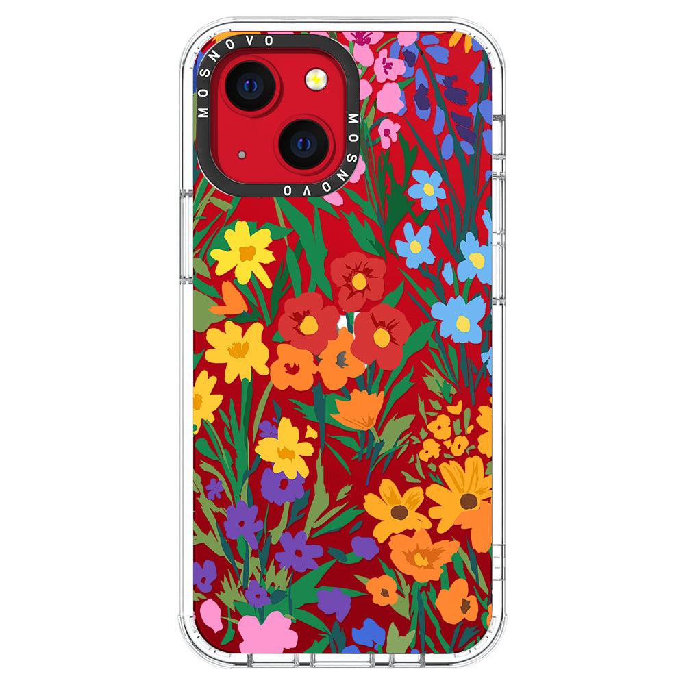 Spring Botanical Flower Floral Phone Case - iPhone 13 Mini Case - MOSNOVO