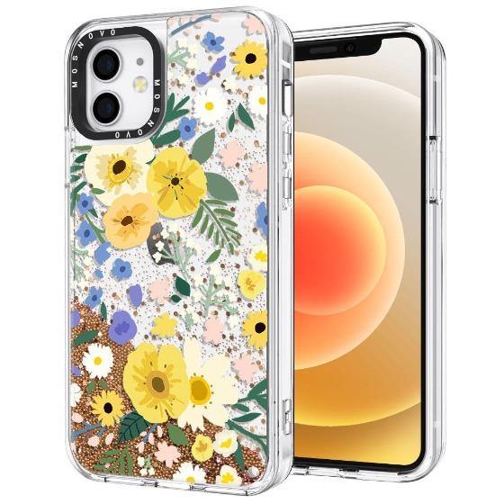 Spring Wild Floral Glitter Phone Case - iPhone 12 Case - MOSNOVO
