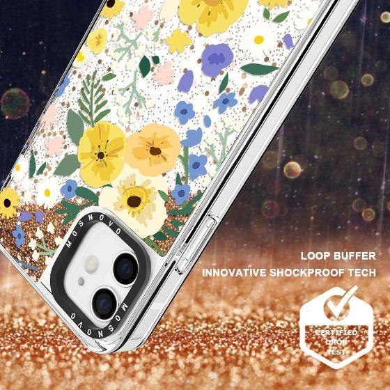 Spring Wild Floral Glitter Phone Case - iPhone 12 Case - MOSNOVO