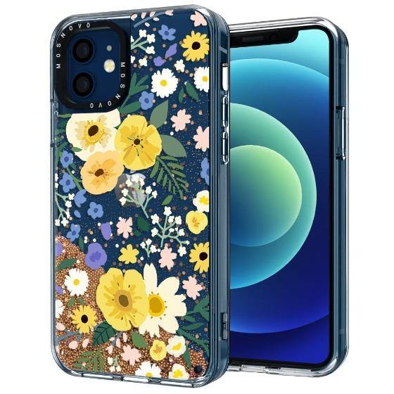 Spring Wild Floral Glitter Phone Case - iPhone 12 Mini Case - MOSNOVO