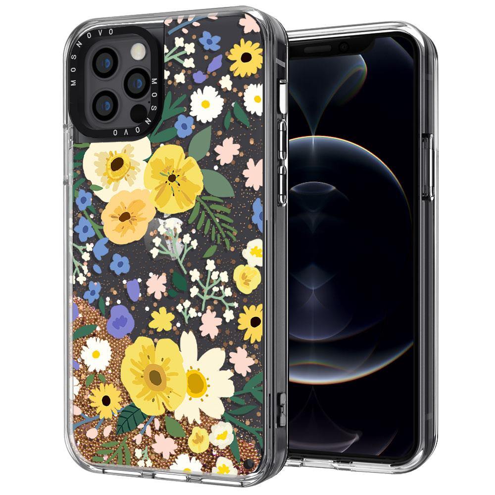 Spring Wild Floral Glitter Phone Case - iPhone 12 Pro Case - MOSNOVO