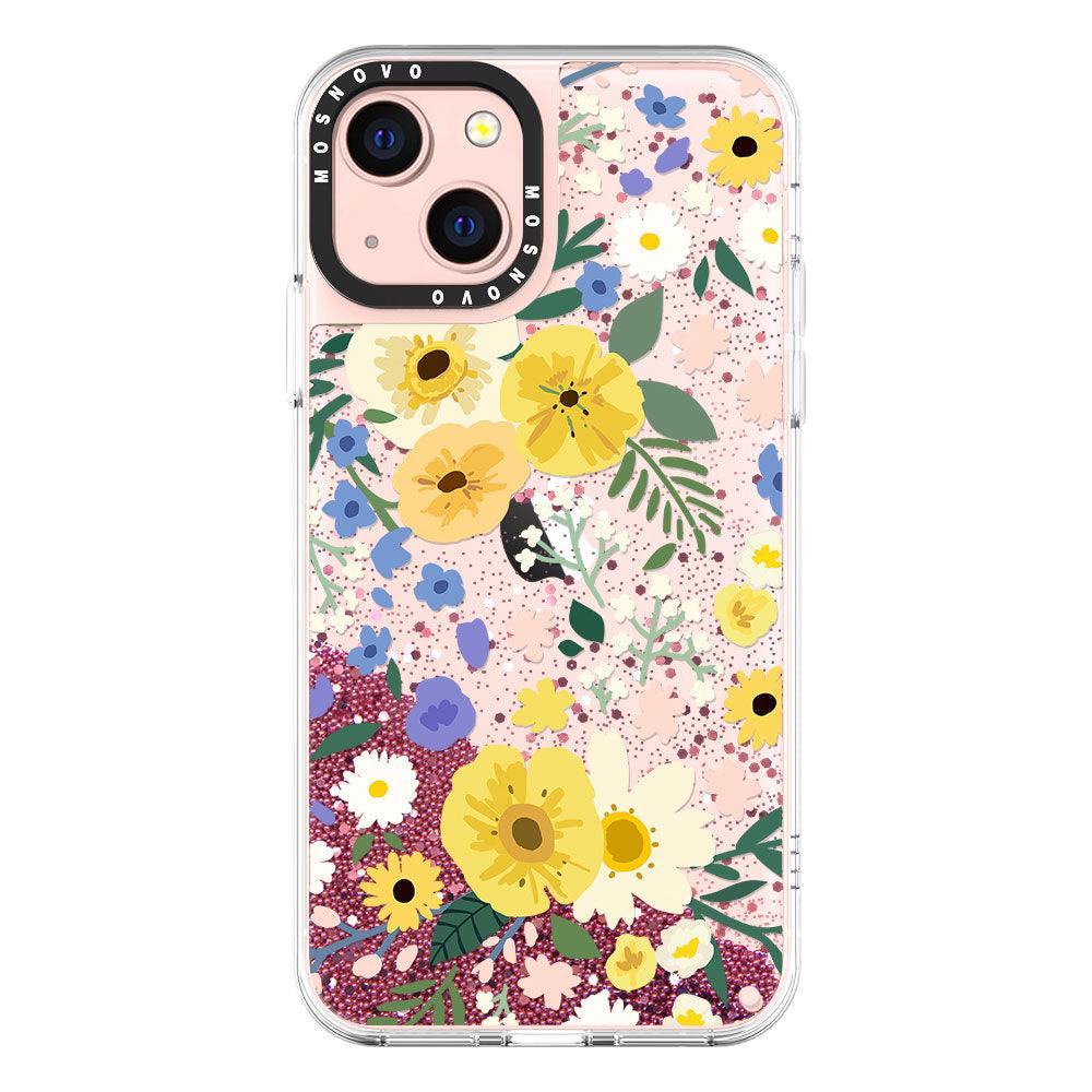 Spring Wild Floral Glitter Phone Case - iPhone 13 Case - MOSNOVO