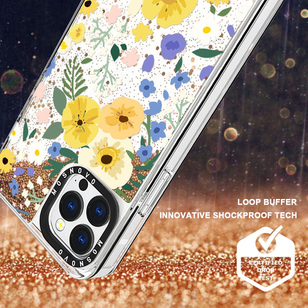 Spring Wild Floral Glitter Phone Case - iPhone 13 Pro Case - MOSNOVO