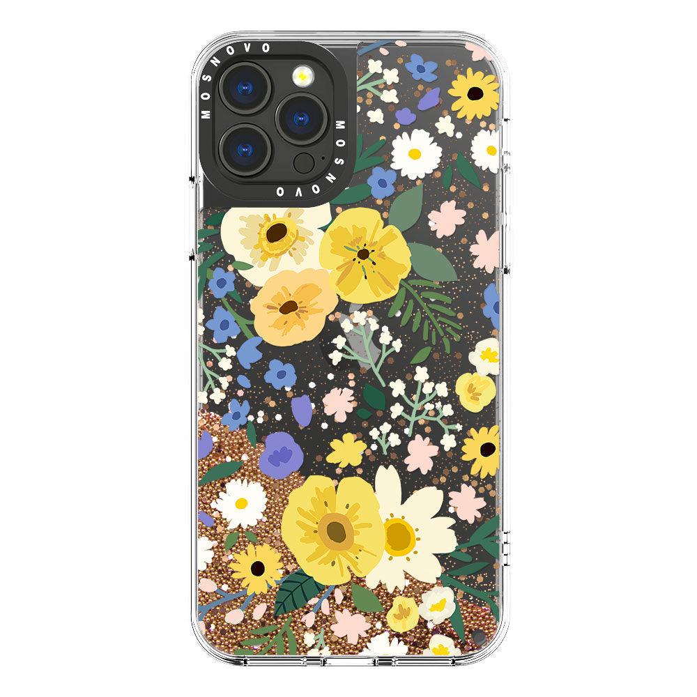 Spring Wild Floral Glitter Phone Case - iPhone 13 Pro Max Case - MOSNOVO